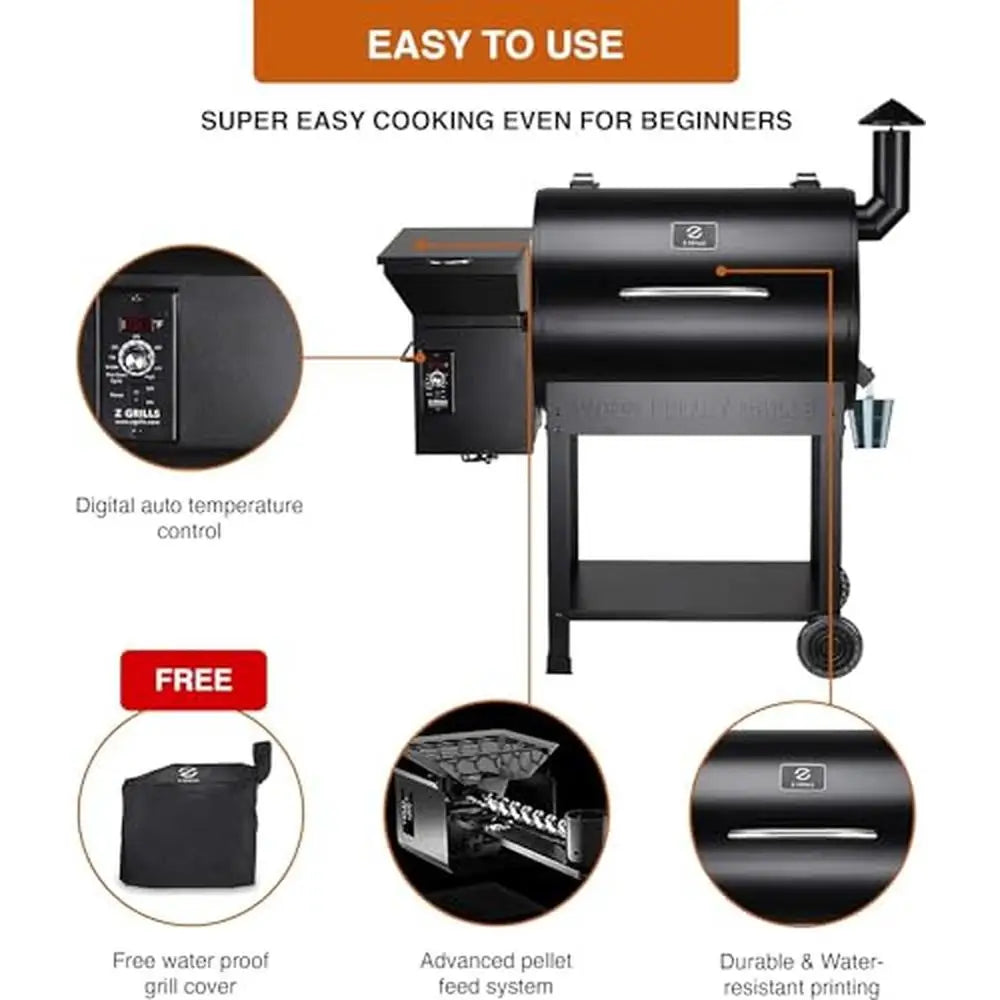 Ultimate 8-in-1 Wood Pellet Grill & Smoker 700sq in Cooking Area Auto Temp Controls BBQ Bake Roast Smoke Grill Sear Char-Grill