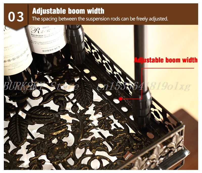 Metal Wine Glass Rack Upside Down Ceiling Hanging Goblet Glass Cup Holder Hanger Storage Home Bar Pub Wine Shelf Rack Organizer