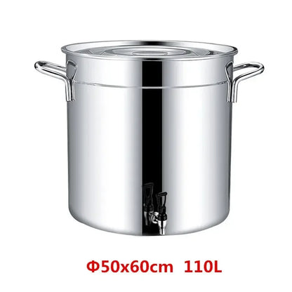 304 stainless steel pot faucet dispenser Large big capacity water storage bucket barrel soup bucket with lid soup pot cookware