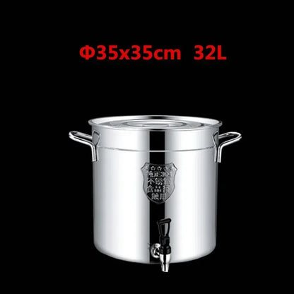 304 stainless steel pot faucet dispenser Large big capacity water storage bucket barrel soup bucket with lid soup pot cookware