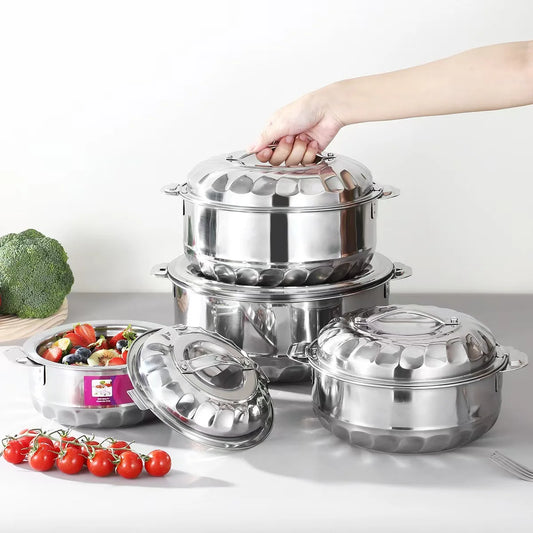 3/4/6/21/28PCS Double-Deck Stainless Steel Silver Pots Sets Cuisine Lunchboxes Food Container Heat Preservation Insulation Box
