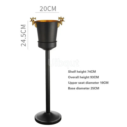 Stainless steel champagne KTV Bar Ice Bucket Bracket ice Luxury red wine bucket Stand Type Cooling Ice Bucket beer cooler