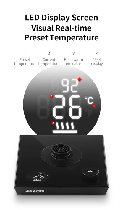 MHW-3BOMBER Smart Electric Coffee Kettle Precise Temperature Control Gooseneck Kettles Pour Over Coffee Home Barista Accessories