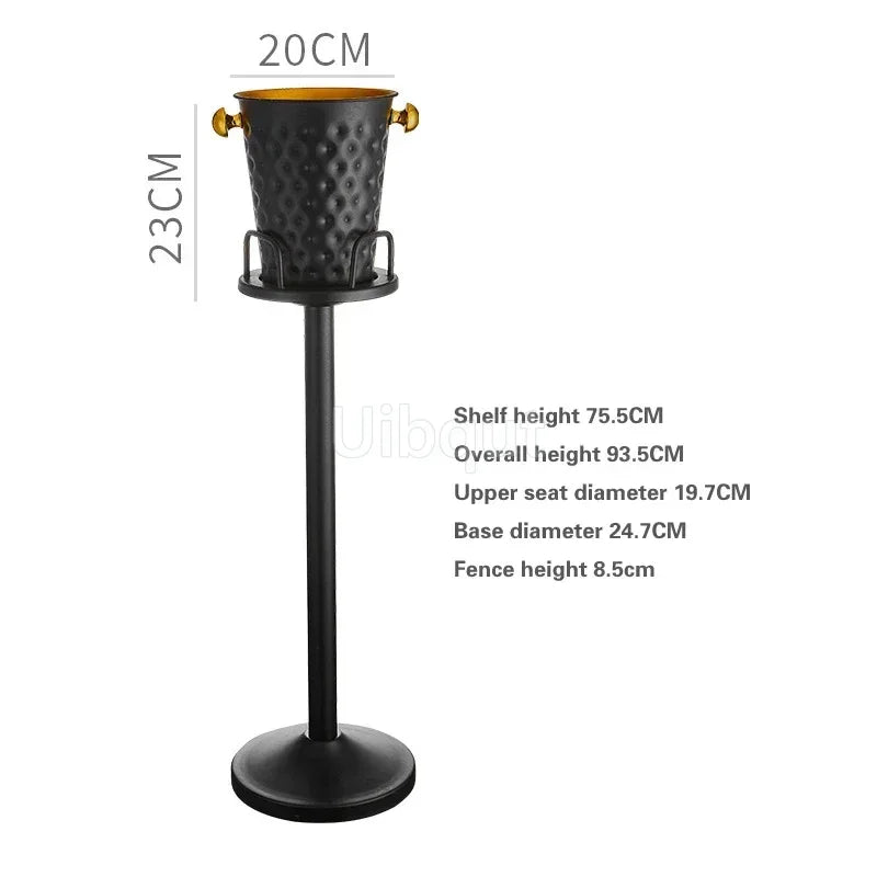 Stainless steel champagne KTV Bar Ice Bucket Bracket ice Luxury red wine bucket Stand Type Cooling Ice Bucket beer cooler