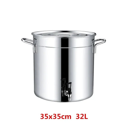 304 stainless steel pot faucet dispenser Large big capacity water storage bucket barrel soup bucket with lid soup pot cookware