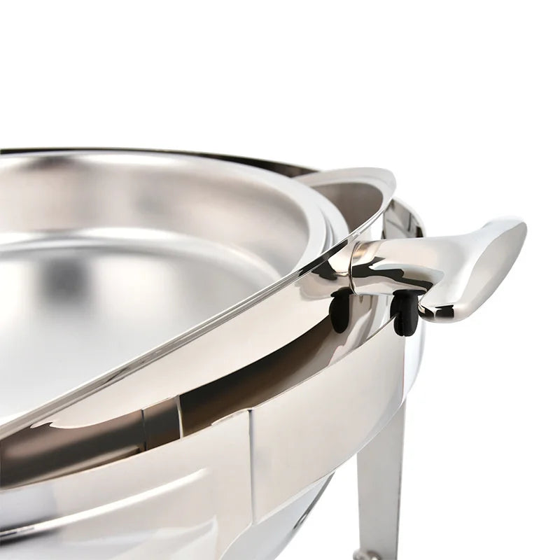 6L9L ellipse Food Warmer Stove Round Flip-Top Visual Buffet Stove Restaurant Stainless Steel Self-Service Tableware chafing dish