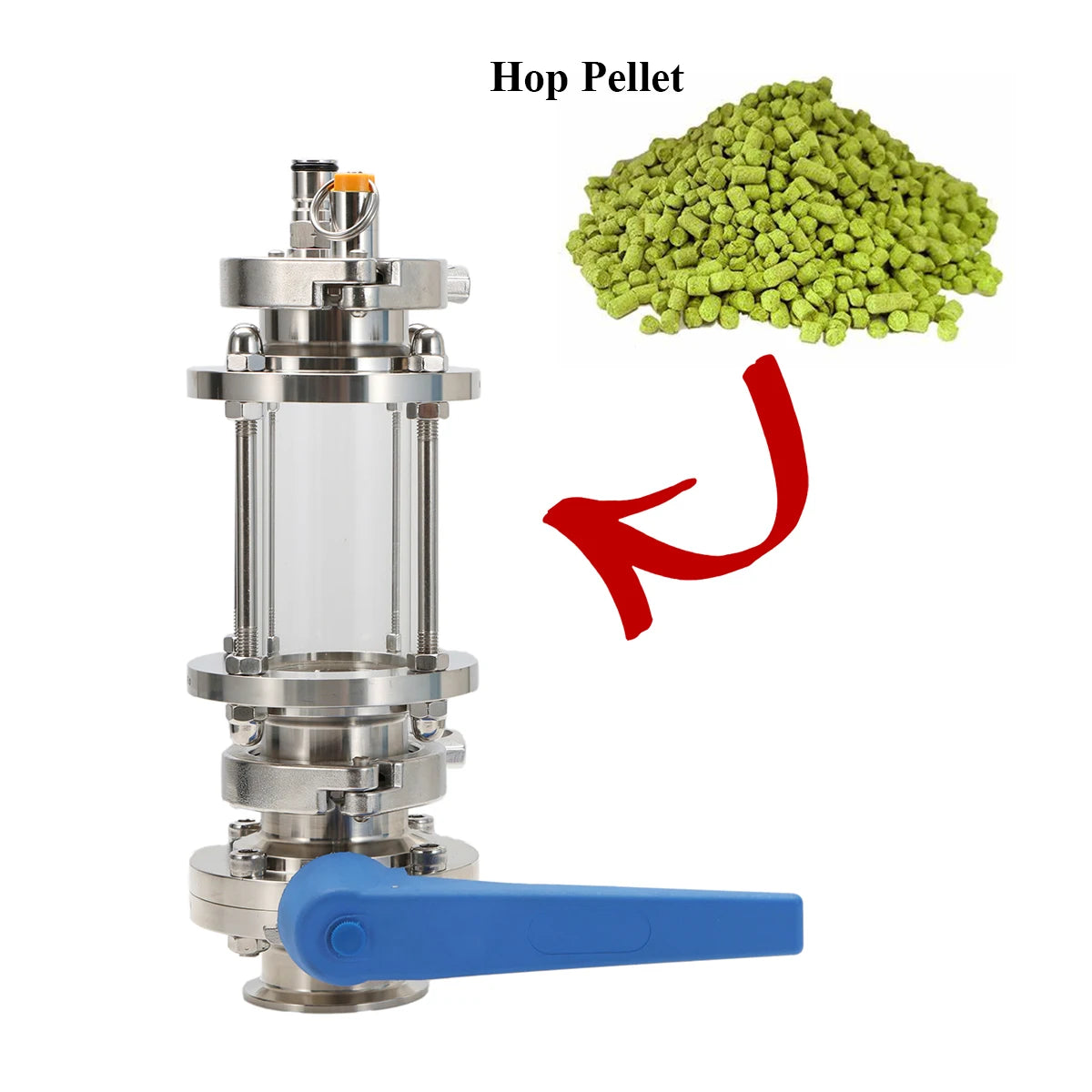 Homebrew Dry Hopper Tri-Clamp 2" Oxygen Free Fermenting under Pressure Conical Fermenter Parts Food Grade Stainless Steel 304