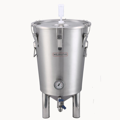 Stainless Steel Fermentation Tank - 35 liters Home Brewing Conical Fermenter - Tri-Clamp Fittingl - for Beer, Wine
