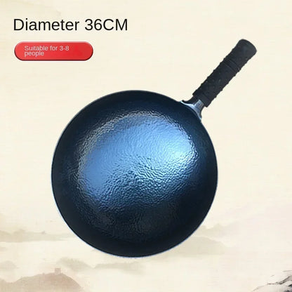 Zhangqiu Iron Pan Hand-Forged Household Wok Uncoated Scale Wok Non-Stick Pan Old Fashioned Wok Wholesale