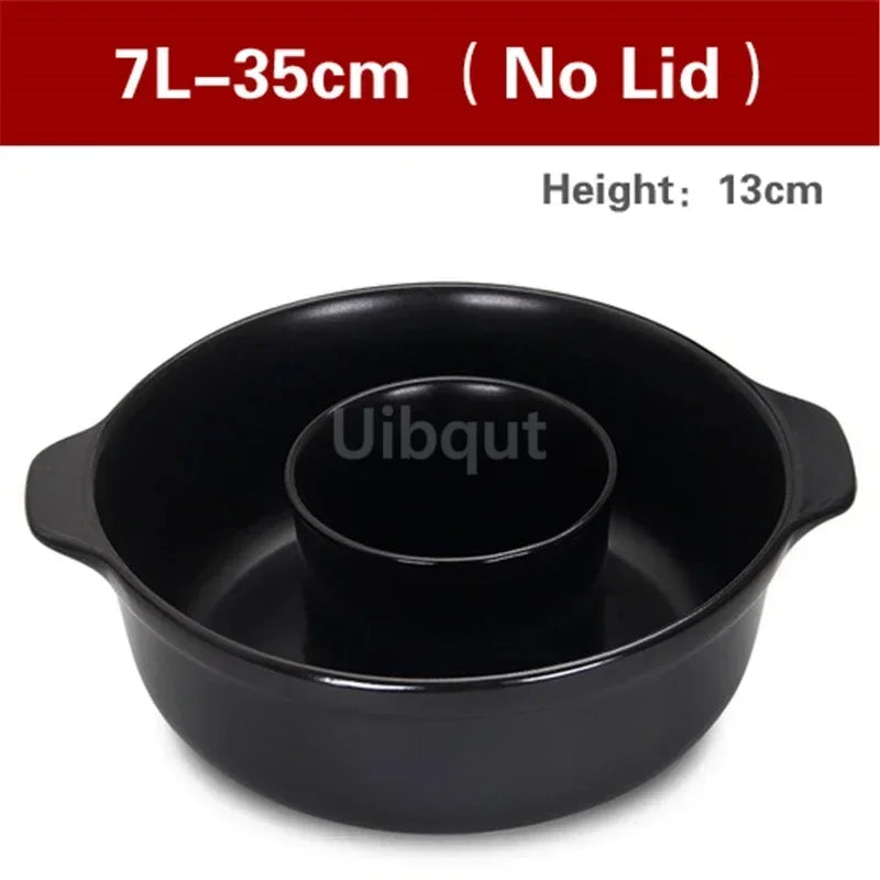 High temperature resistant ceramic casserole two-flavor hot pot Commercial electric ceramic stove hot pot Stew pot Casserole