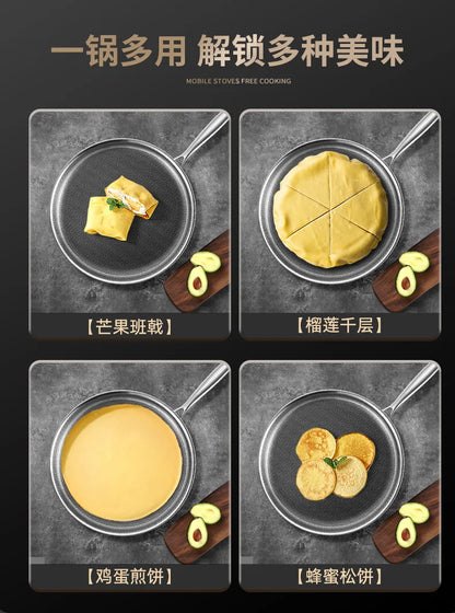 316 Pizza Plate Puff Pastry Dedicated Pot Flat Non-Stick Pan Household Pancake Palte Steak Frying Pan Cake Crust Pancake Maker