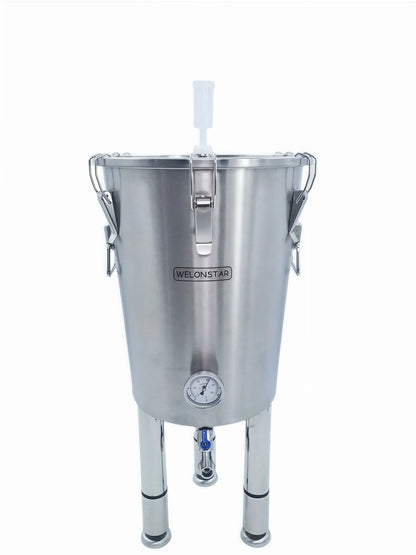 Stainless Steel Fermentation Tank - 35 liters Home Brewing Conical Fermenter - Tri-Clamp Fittingl - for Beer, Wine