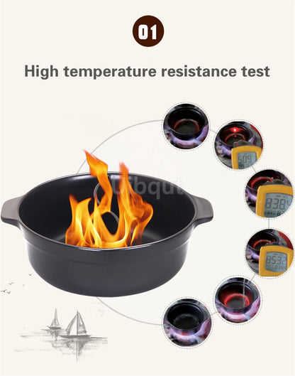 High temperature resistant ceramic casserole two-flavor hot pot Commercial electric ceramic stove hot pot Stew pot Casserole