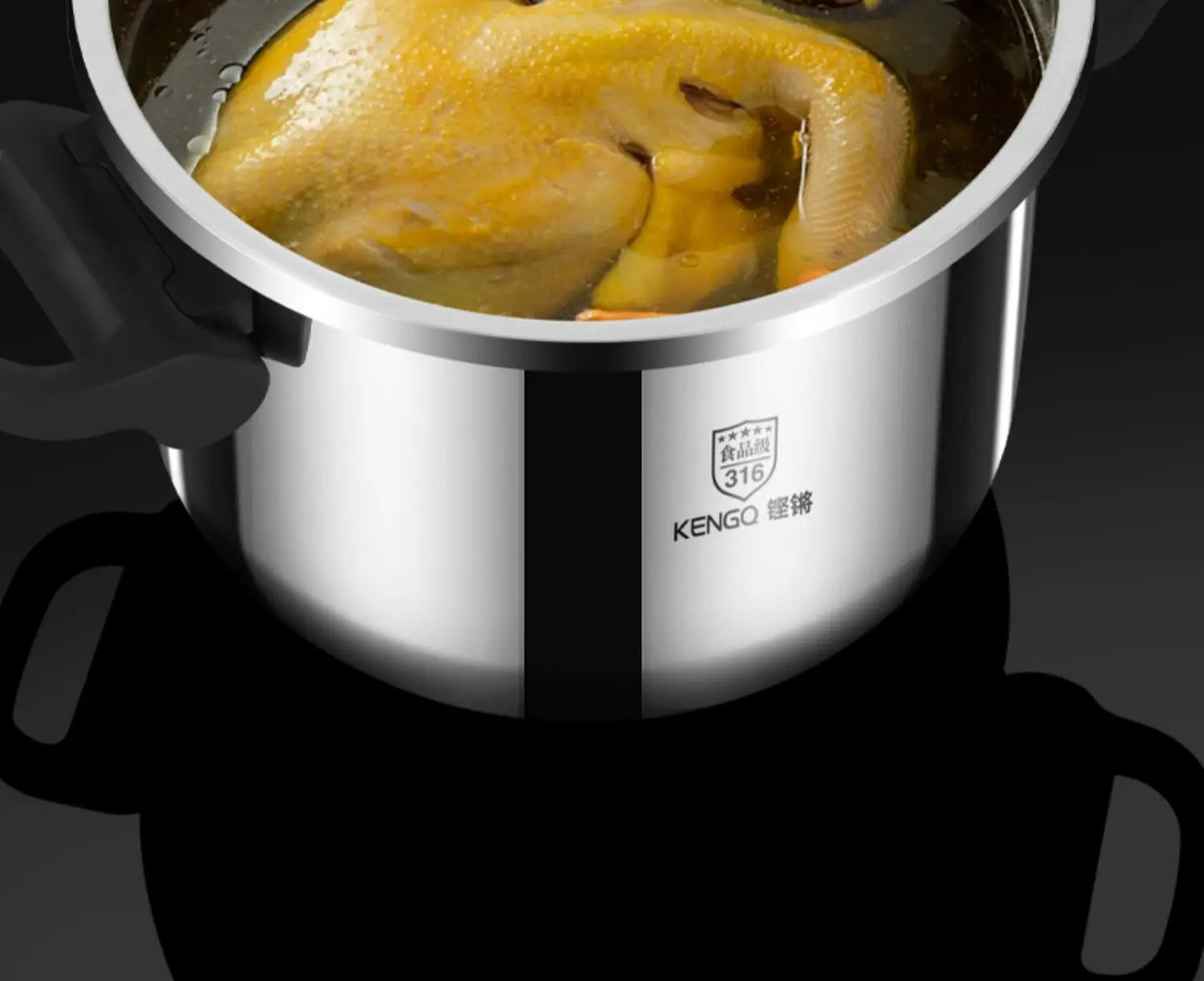Thickened Pressure Cooker for Home Use, 316 Stainless Steel, Anti-Explosion, Gas and Induction Cookers Compatible