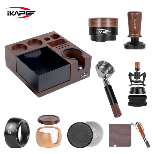 IKAPE Espresso products Wooden set, Coffee Tool Set with V5 Know Box, Coffee Utensils Gift Set for Baristas