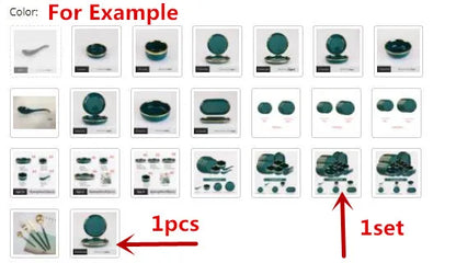 Gilt Rim Green Ceramic Plate Steak Food Plates Bowls Ins Dinner Dish Luxurious Porcelain Dinnerware Set For Family Hotel