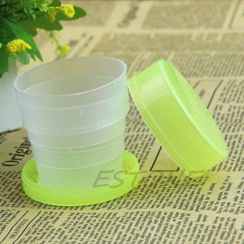 367A Portable Plastic Retractable Folding Cup Telescopic Collapsible Outdoor Travel