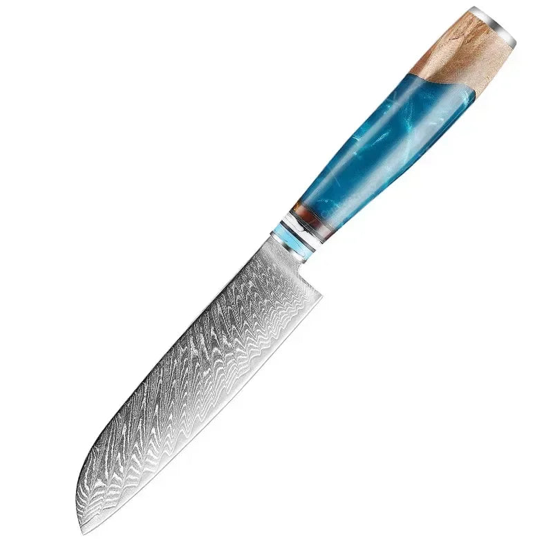 1-10pcs Japanese Santoku Knife Sharp Meat Cleaver Damascus Kitchen Knives Set Meat Cutting Chef Knife Fruit Knife Cooking Tools