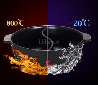 High temperature resistant ceramic casserole two-flavor hot pot Commercial electric ceramic stove hot pot Stew pot Casserole