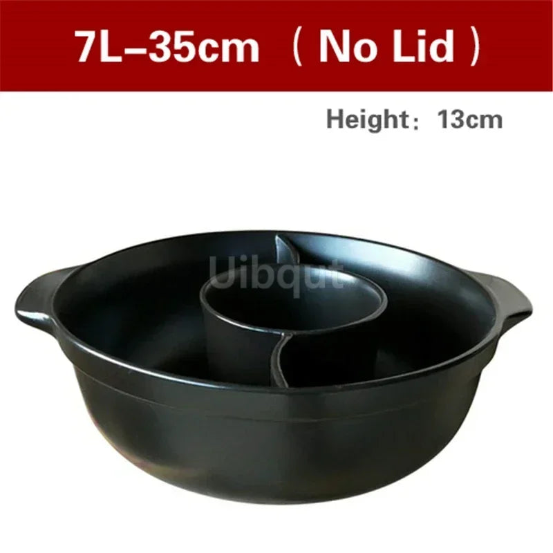 High temperature resistant ceramic casserole two-flavor hot pot Commercial electric ceramic stove hot pot Stew pot Casserole