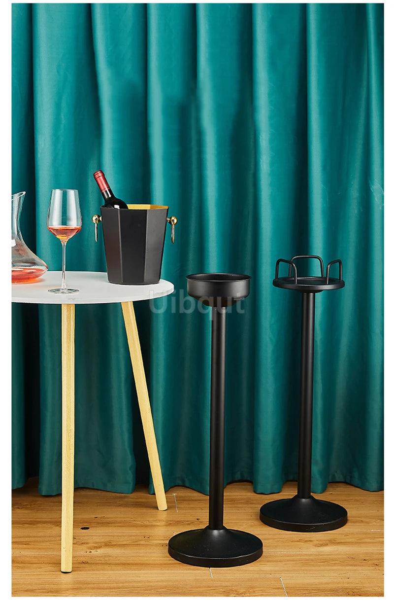 Stainless steel champagne KTV Bar Ice Bucket Bracket ice Luxury red wine bucket Stand Type Cooling Ice Bucket beer cooler
