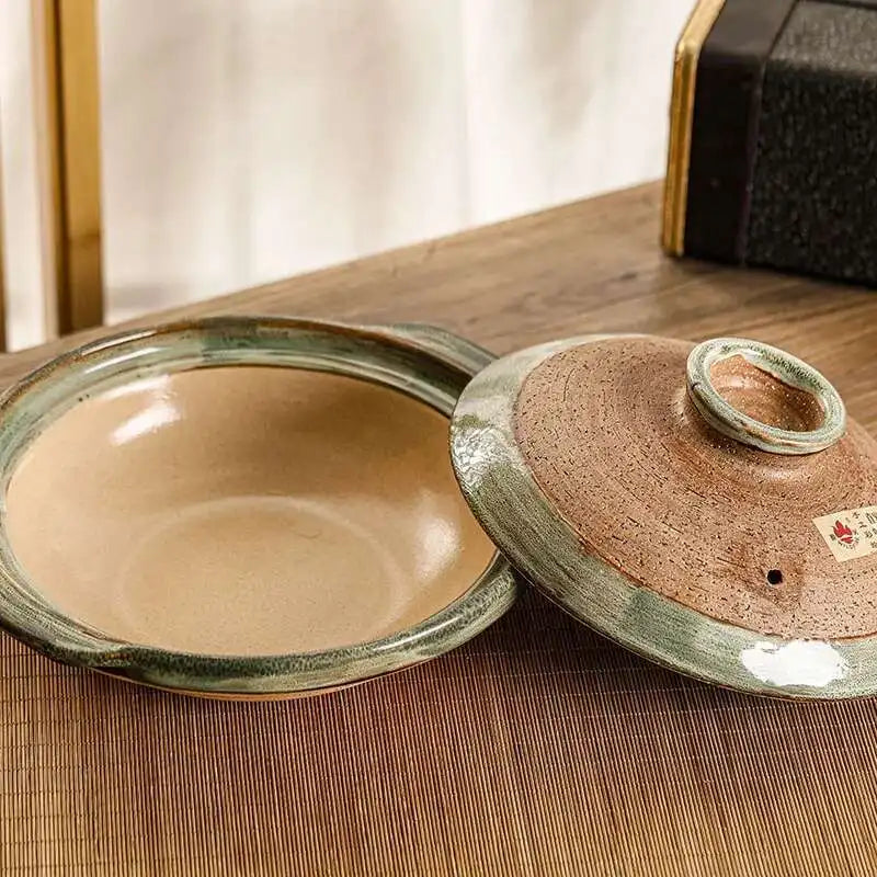 Japanese Clay Casserole Stew Pot Domestic Gas Casserole Soup Pot Open Fire Shallow Pot Ceramic Rice Cooking Pan For Gas Stove