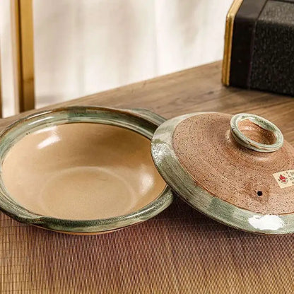 Japanese Clay Casserole Stew Pot Domestic Gas Casserole Soup Pot Open Fire Shallow Pot Ceramic Rice Cooking Pan For Gas Stove
