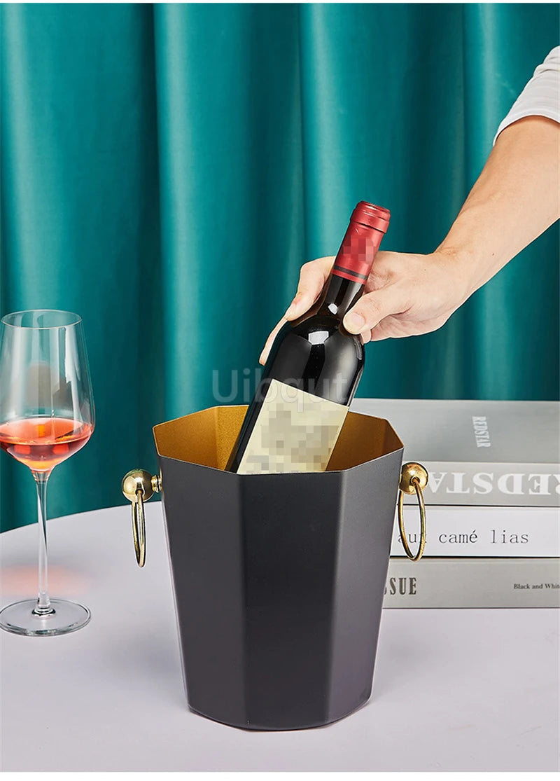 Stainless steel champagne KTV Bar Ice Bucket Bracket ice Luxury red wine bucket Stand Type Cooling Ice Bucket beer cooler