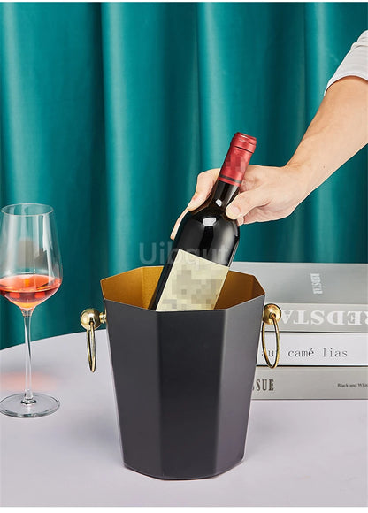 Stainless steel champagne KTV Bar Ice Bucket Bracket ice Luxury red wine bucket Stand Type Cooling Ice Bucket beer cooler