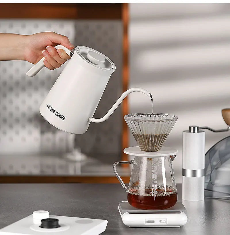 MHW-3BOMBER Smart Electric Coffee Kettle Precise Temperature Control Gooseneck Kettles Pour Over Coffee Home Barista Accessories