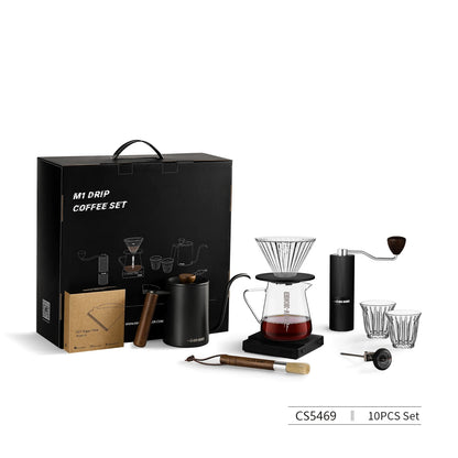 MHW-3BOMBER Deluxe Hand Brewed Coffee Set of 1 Pieces Kitchen Espresso Scale Coffee Grinder and Filter Cups Pour Over Kettle