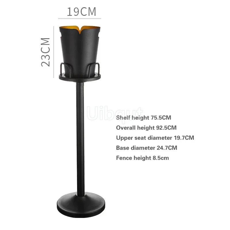 Stainless steel champagne KTV Bar Ice Bucket Bracket ice Luxury red wine bucket Stand Type Cooling Ice Bucket beer cooler