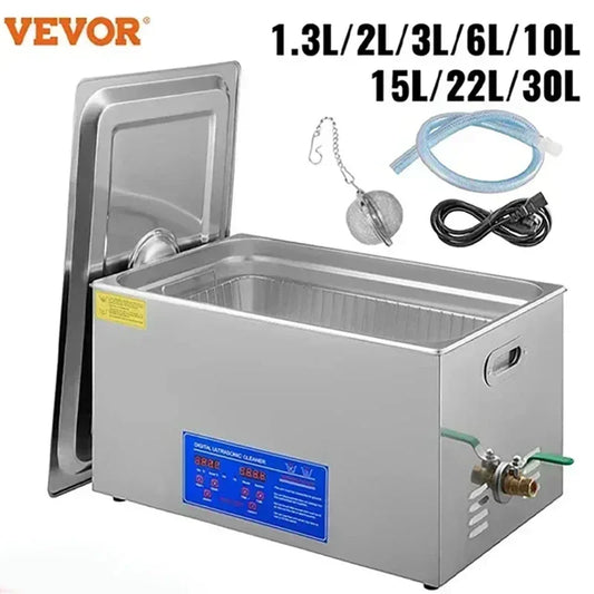 VEVOR 1.3L 2L 3L 6L 10L 15L 22L 30L Ultrasonic Cleaner Lave-Dishes Portable Washing Machine Diswasher Ultrasound Home Appliances