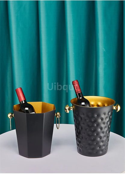 Stainless steel champagne KTV Bar Ice Bucket Bracket ice Luxury red wine bucket Stand Type Cooling Ice Bucket beer cooler