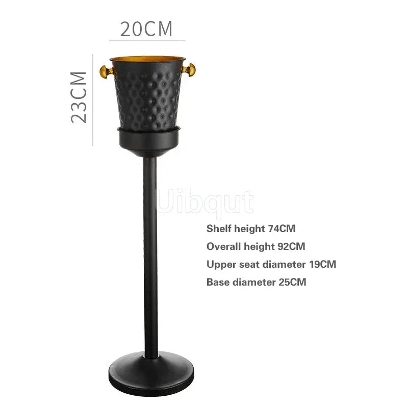 Stainless steel champagne KTV Bar Ice Bucket Bracket ice Luxury red wine bucket Stand Type Cooling Ice Bucket beer cooler