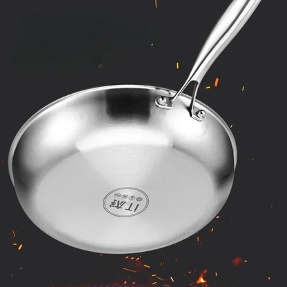 KENGQIANG Pure titanium frying pan Fish scale hammer uncoated non-stick pan Induction cooker universal with lid