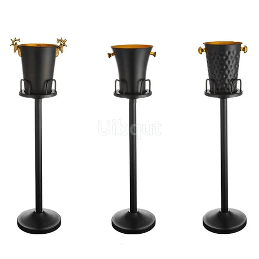 Stainless steel champagne KTV Bar Ice Bucket Bracket ice Luxury red wine bucket Stand Type Cooling Ice Bucket beer cooler