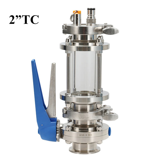 Homebrew Dry Hopper Tri-Clamp 2" Oxygen Free Fermenting under Pressure Conical Fermenter Parts Food Grade Stainless Steel 304