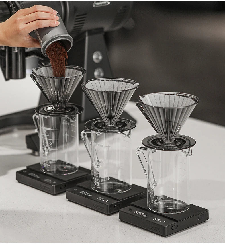 MHW-3BOMBER Deluxe Hand Brewed Coffee Set of 1 Pieces Kitchen Espresso Scale Coffee Grinder and Filter Cups Pour Over Kettle
