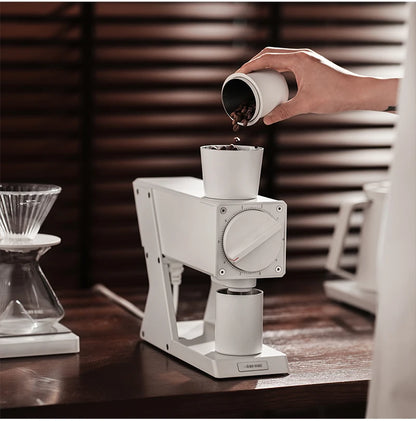 MHW-3BOMBER F74 Navigator Electric Grinder Flat Burr Set Coffee Grinder with 90 Stepless for Espresso & Pour Over Home Cafe Tool