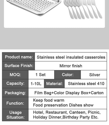 3/4/6/21/28PCS Double-Deck Stainless Steel Silver Pots Sets Cuisine Lunchboxes Food Container Heat Preservation Insulation Box