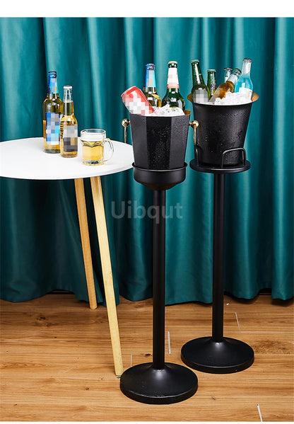 Stainless steel champagne KTV Bar Ice Bucket Bracket ice Luxury red wine bucket Stand Type Cooling Ice Bucket beer cooler