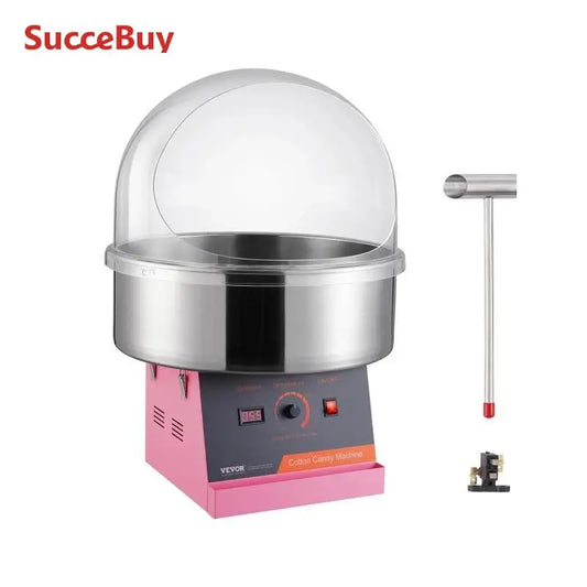 SucceBuy Electric Cotton Candy Machine 1000W Candy Floss Maker Commercial Cotton Candy Machine Stainless Steel Bowl Sugar Scoop