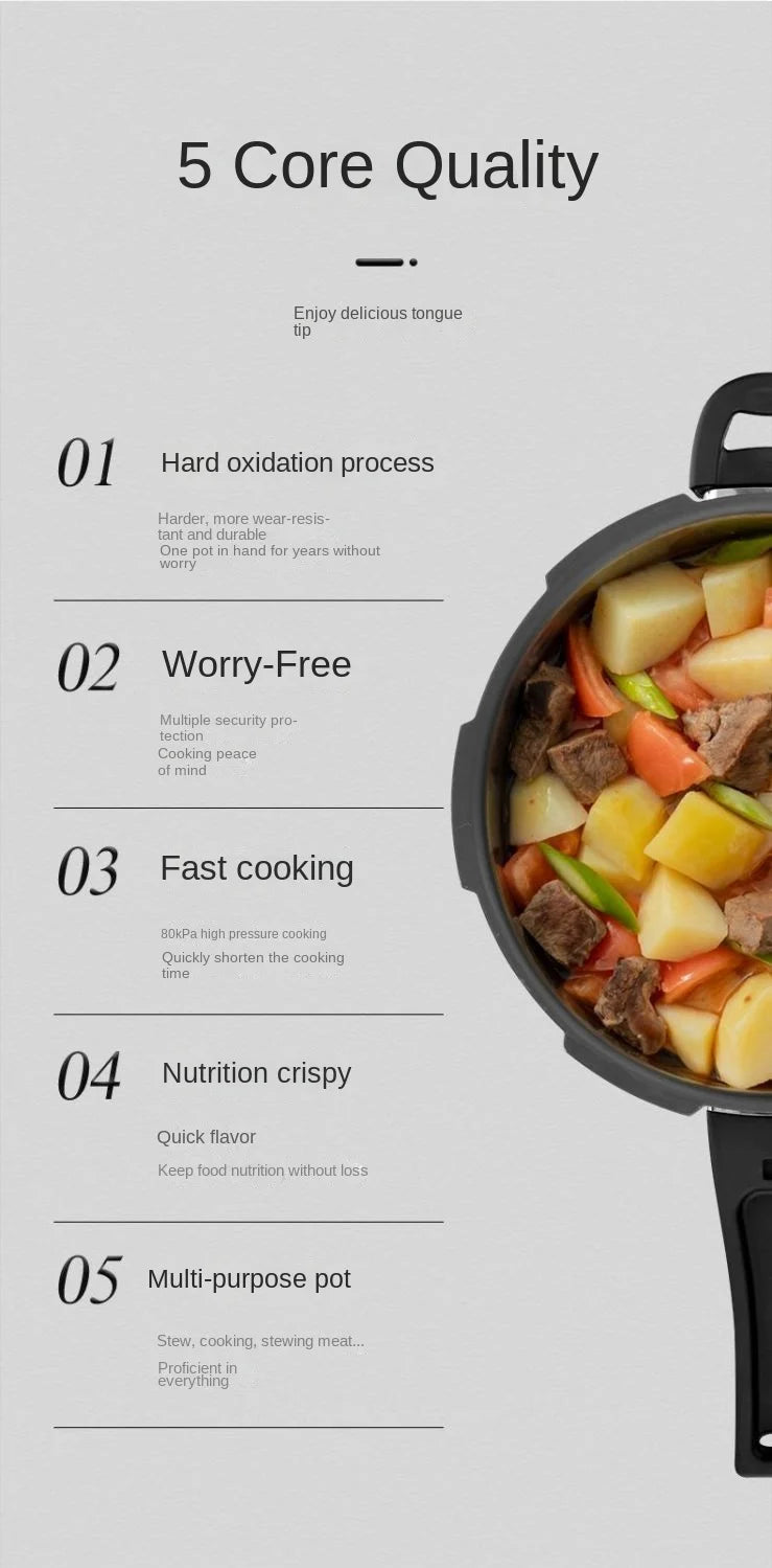 Ultra-Durable Stainless Steel Pressure Cooker for Gas and Induction Stoves with Non-Stick Coating and Safety Features