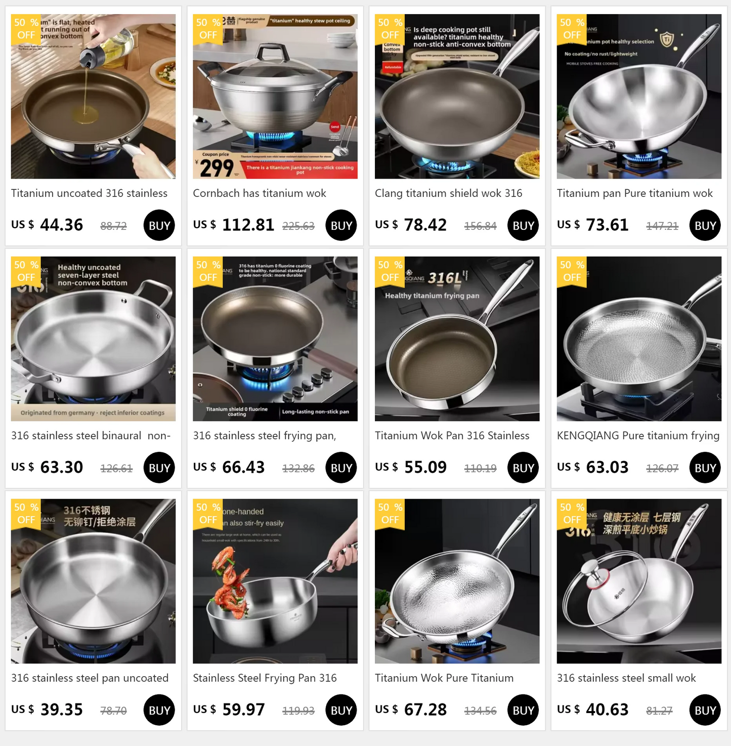 KENGQIANG Pure titanium frying pan Fish scale hammer uncoated non-stick pan Induction cooker universal with lid