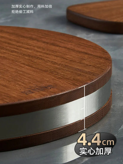 Advanced Solid Black Sandalwood Antibacterial 4.4CM Thicken Round Chopping Cutting Board