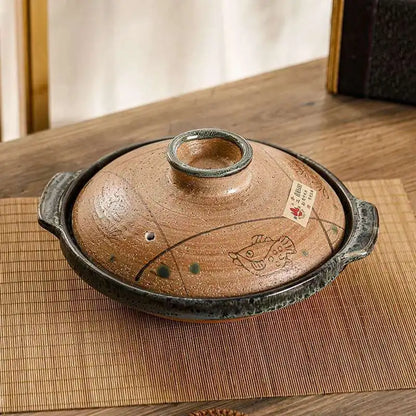 Japanese Clay Casserole Stew Pot Domestic Gas Casserole Soup Pot Open Fire Shallow Pot Ceramic Rice Cooking Pan For Gas Stove
