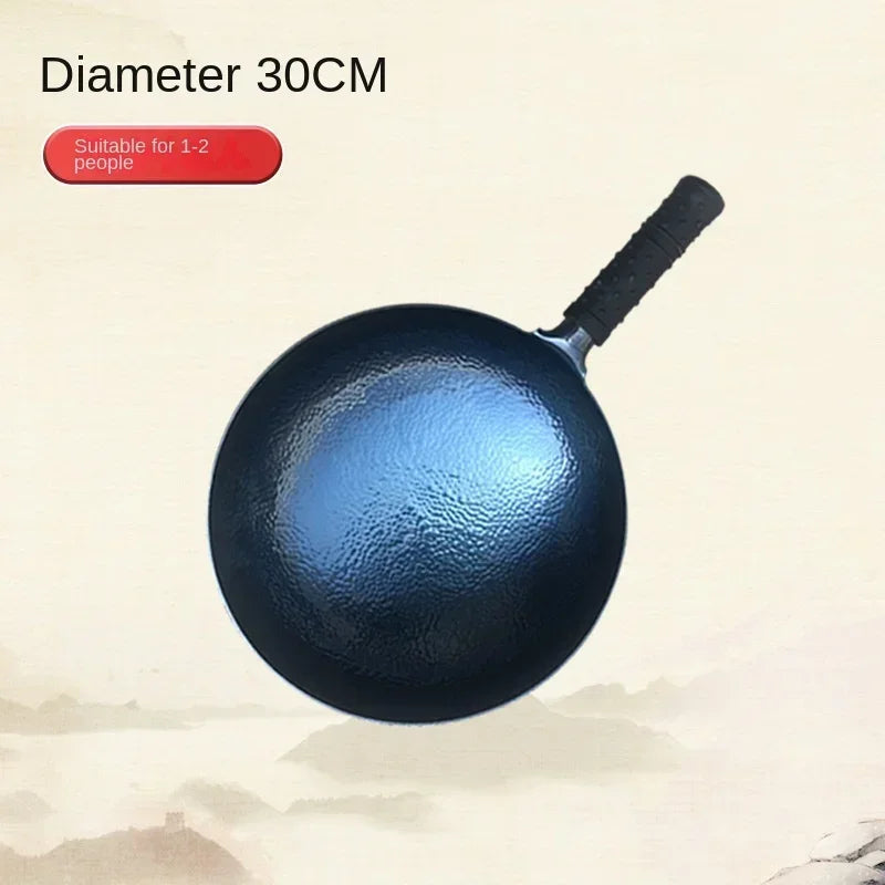 Zhangqiu Iron Pan Hand-Forged Household Wok Uncoated Scale Wok Non-Stick Pan Old Fashioned Wok Wholesale
