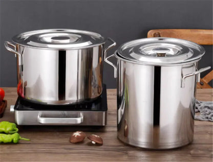 304 stainless steel pot faucet dispenser Large big capacity water storage bucket barrel soup bucket with lid soup pot cookware