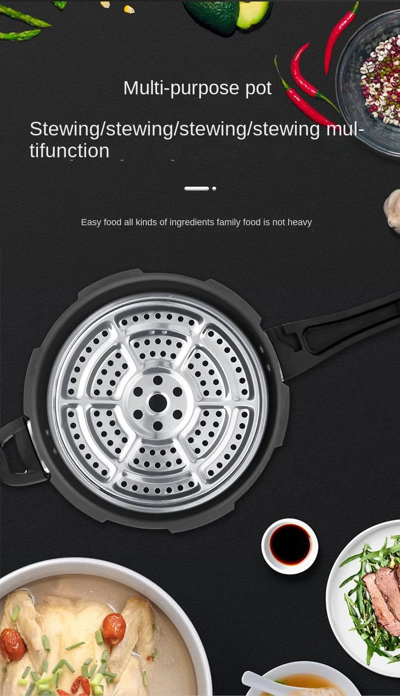 Ultra-Durable Stainless Steel Pressure Cooker for Gas and Induction Stoves with Non-Stick Coating and Safety Features